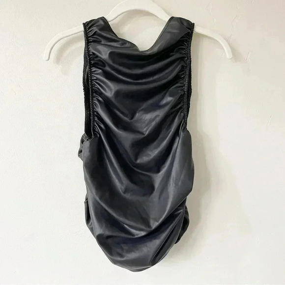 Free People Ride Along Ruched Crop Tank in Black Size Small - Picture 10 of 11